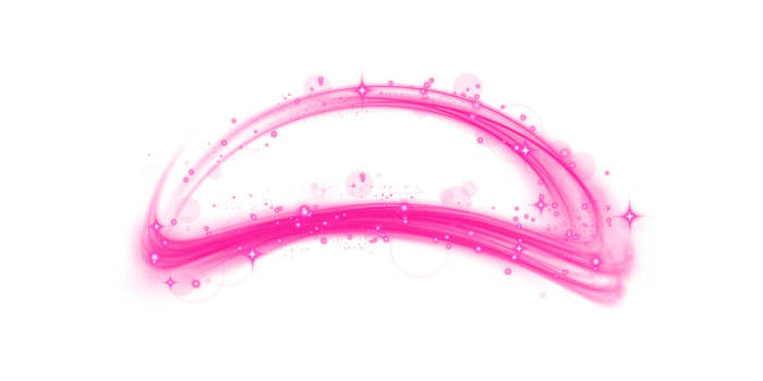 Pink magic spirals with sparkles. Pink light effect. Glitter particles with lines. Swirl effect. png