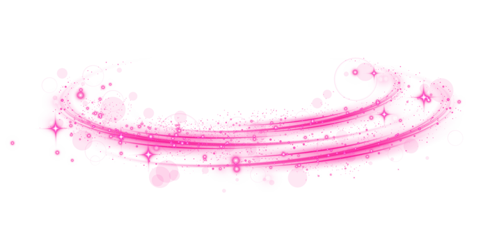 Pink magic spirals with sparkles. Pink light effect. Glitter particles with lines. Swirl effect. png