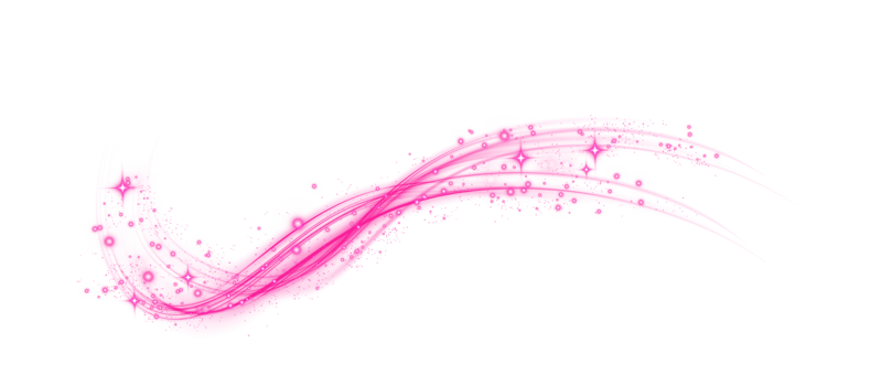Pink magic spirals with sparkles. Pink light effect. Glitter particles with lines. Swirl effect. png