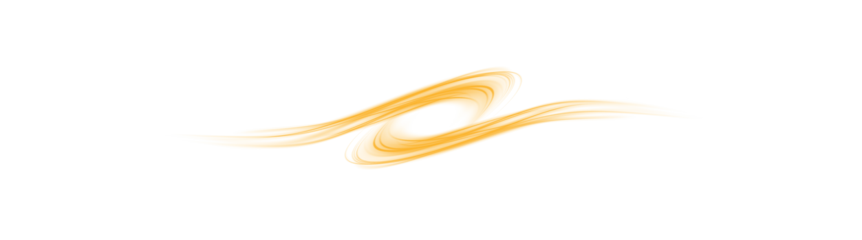 Yellow magic spirals with sparkles. Yellow light effect. Glitter particles with lines. Swirl effect. png