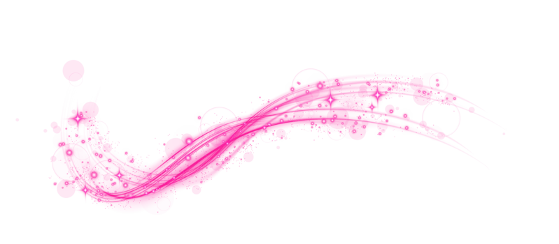 Pink magic spirals with sparkles. Pink light effect. Glitter particles with lines. Swirl effect. png