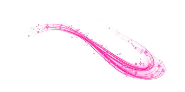 Pink magic spirals with sparkles. Pink light effect. Glitter particles with lines. Swirl effect. png
