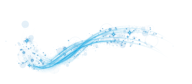 Blue magic spirals with sparkles. Blue light effect. Glitter particles with lines. Swirl effect. png