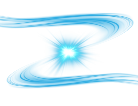 Blue magic spirals with sparkles. Blue light effect. Glitter particles with lines. Swirl effect. png