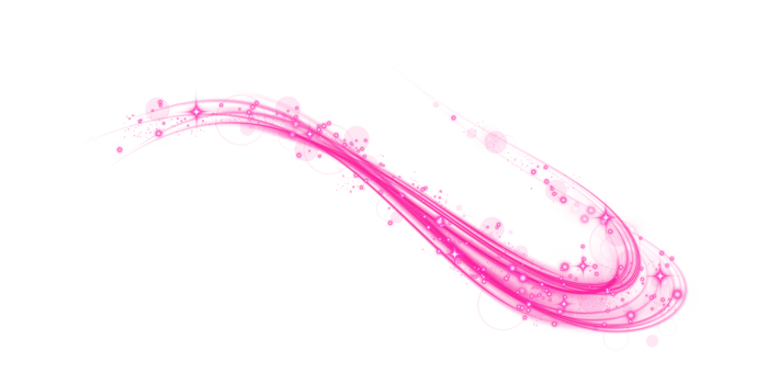 Pink magic spirals with sparkles. Pink light effect. Glitter particles with lines. Swirl effect. png