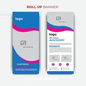 Roll up business template layout brochure leaflet-vector, abstract background, modern x-banner, rectangle size vector