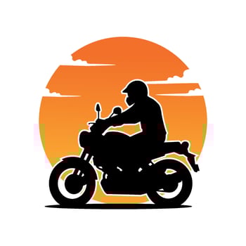 Biker riding adventure motorcycle illustration vector