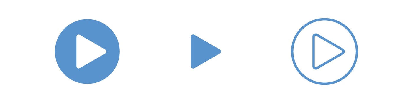 Play button vector icon.  Vector illustration for graphic design, Web, UI, and app.
