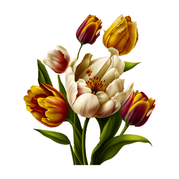 cute flower png generative ai