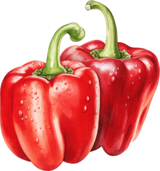 Red bell pepper watercolor illustration. png