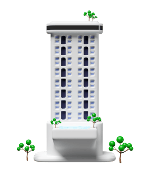 grey skyscraper building icon with swimming pool isolated. 3d render illustration png