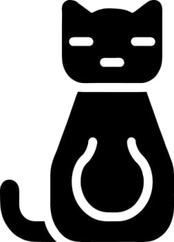 black cat cartoon vector