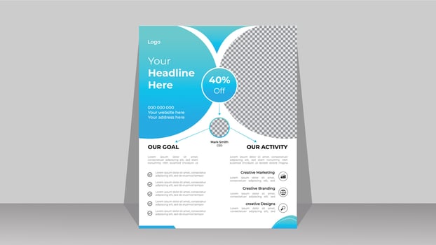 Creative marketing business flyer design template Pro Vector .