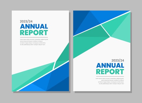 Flat geometric annual report business cover collection vector