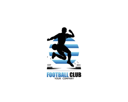 Football club logo silhouette design vector