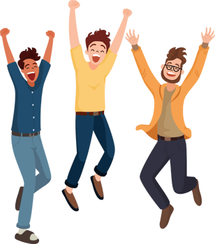 Group of Joyful Diversity Young People in Cheerful Action, Flat Style Cartoon Illustration. Friendship Concept. png