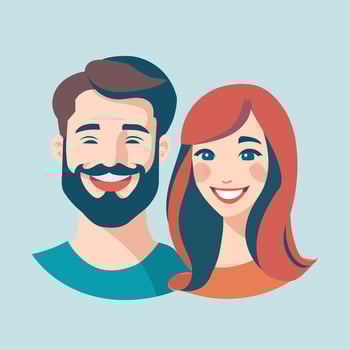 vector man and woman flat illustration