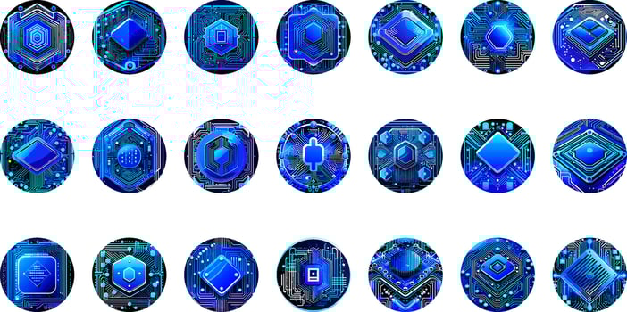 Modern Cybersecurity Technology Icon Pack vector