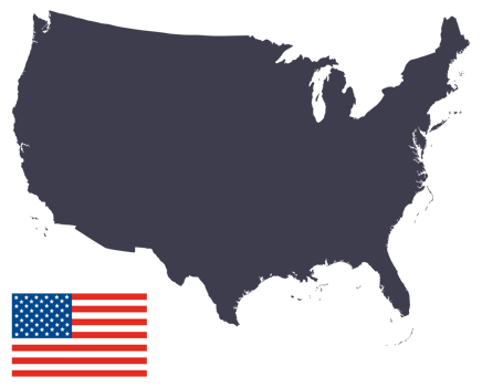 USA map with American flag png
