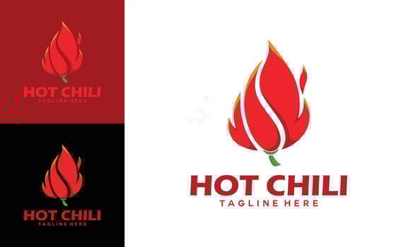 Hot Chile logo design concept vector template. Spicy chili logo icon Premium Vector