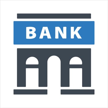 Bank Icon, vector and glyph