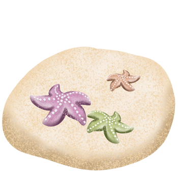 Starfishes On Sand Beach png