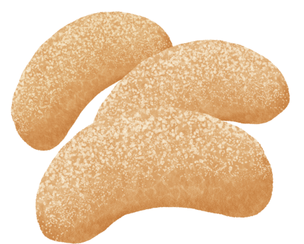 Almond crescent Watercolor drawing hand drawn illustration png