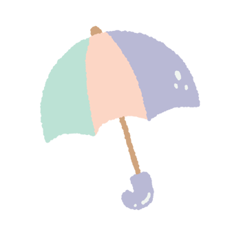 Umbrella illustration cute colourful pastel png