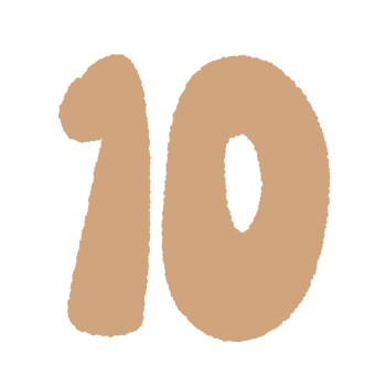 alphabet letter and number ten  colourful pastel png