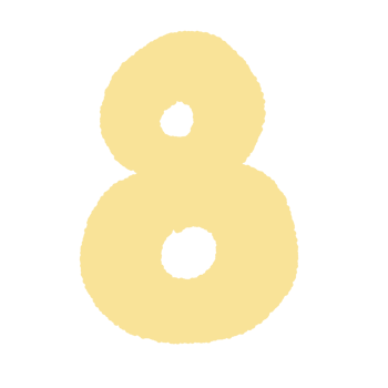 alphabet letter and number eight  colourful pastel png