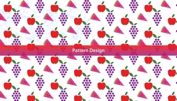 Seamless pattern design of fruits Pro Vector .