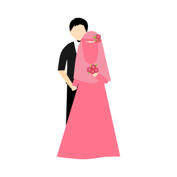Faceless Muslim Couple Wedding png