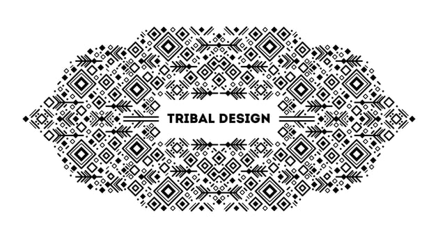 Vector tribal frame, cover template, decorative geometric aztec border