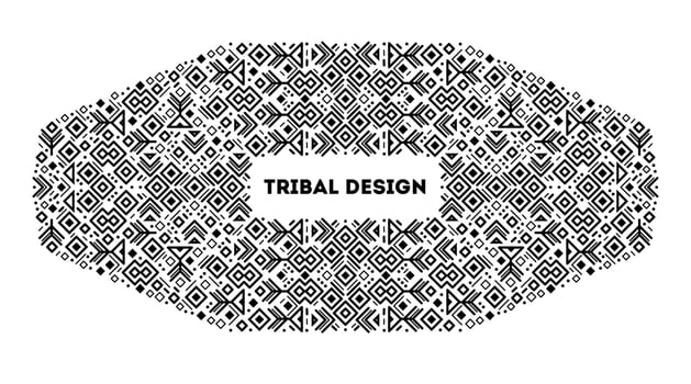 Vector tribal frame, cover template, decorative geometric aztec border