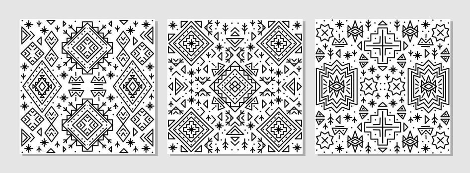 Tribal ethnic seamless pattern in Aztec style. Ikat geometric folklore ornament vector