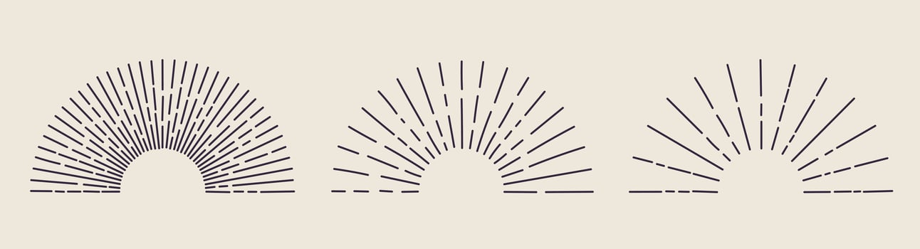 Hand drawn sunburst vector collection