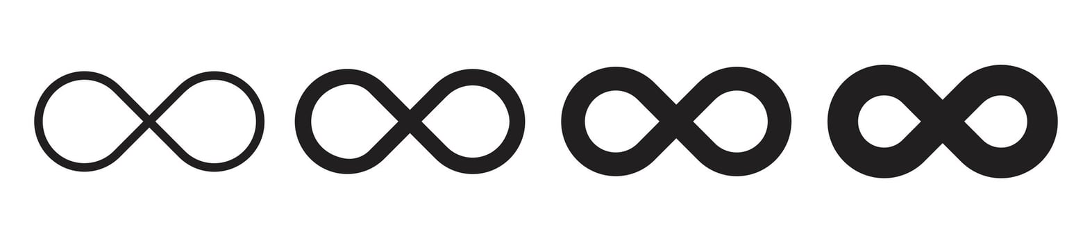 Infinity symbol collection vector illustration isolated on white