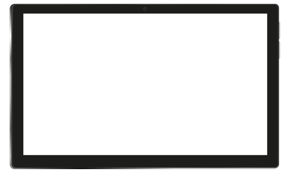 Tablet computer with blank touch screen isolated,illustration 3D Modern Digital White Display Mockup png