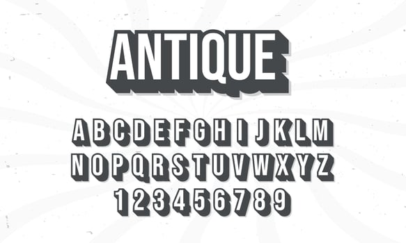 vintage retro style colorful vector alphabet font typography typeface