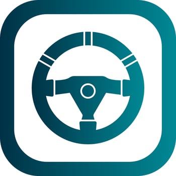 Steering wheel Vector Icon Design