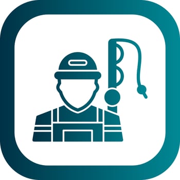 Fisherman Vector Icon Design