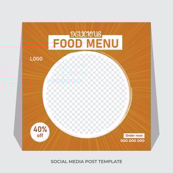 Social media post design of food . Pro Vector .