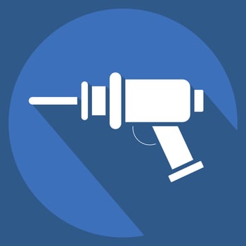 Icon Drill. related to Orthopedic symbol. long shadow style. simple design editable. simple illustration vector