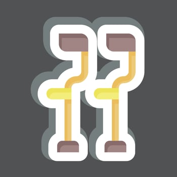 Sticker Crutches. related to Orthopedic symbol. simple design editable. simple illustration vector