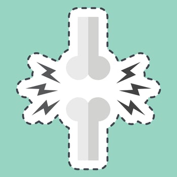 Sticker line cut Joint. related to Orthopedic symbol. simple design editable. simple illustration vector