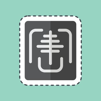 Sticker line cut X Ray. related to Orthopedic symbol. simple design editable. simple illustration vector