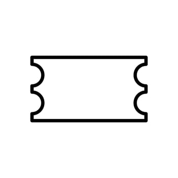 Ticket vector icon, cinema symbol. Simple, flat design for website or mobile app