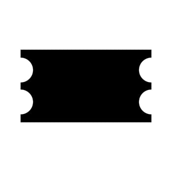 Ticket vector icon, cinema symbol. Simple, flat design for website or mobile app