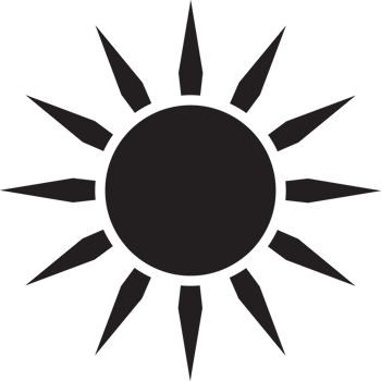 Sun icon black line drawing or doodle logo sunlight symbol weather element png