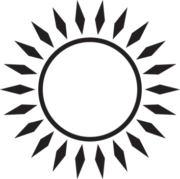 Sun icon black line drawing or doodle logo sunlight symbol weather element png